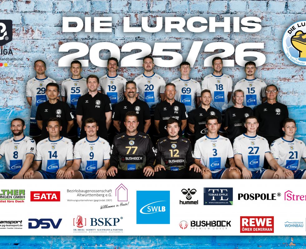 Gruppenbild Männer 1 mit Sponsoren Logos