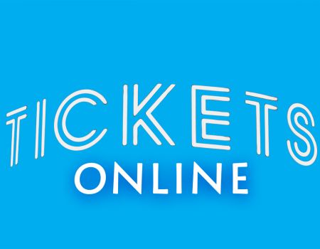 Bild Tickets Online kaufen blauer Hintergrund weiße Schrift
