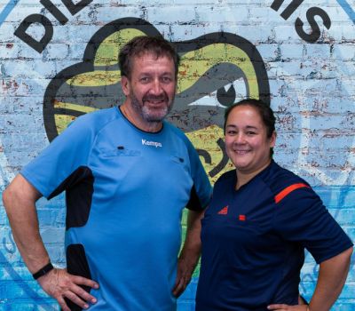 Schiedsrichter:innen Ulf Pöcklemann und Sanchia Fidlin